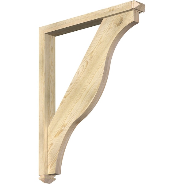 Ekena Millwork Funston Arts and Crafts Rough Sawn Bracket w/ Offset Brace, Douglas Fir, 4"W x 32"D x 40"H BKT0402X32X40FST03RDF - main
